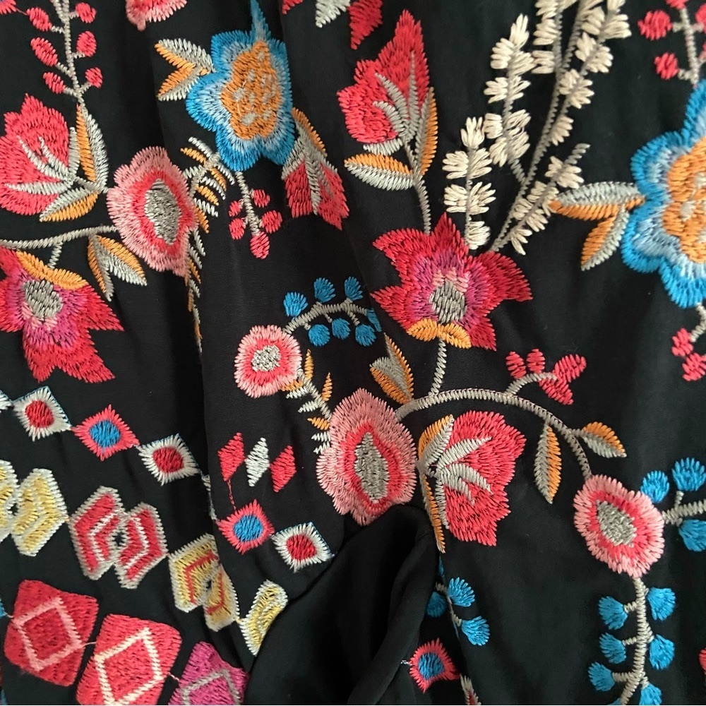 Johnny Was Biya Swalt Short Wrap Floral Embroidered Waterfall Jacket Size L - Picture 6 of 10